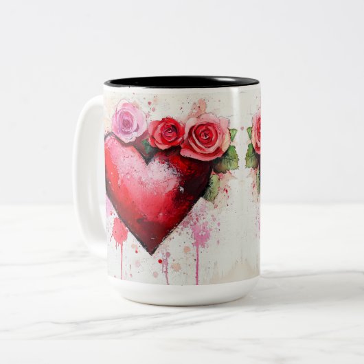 Becher 2 Farben Personalized Valentine Coffee Mug Zweifarbige Tasse (Vorderseite Links)