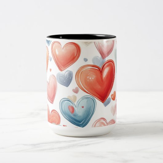 Becher 2 Farben Personalized Valentine Coffee Mug Zweifarbige Tasse (Mittel)