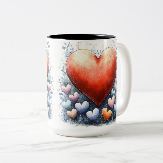 Becher 2 Farben Personalized Valentine Coffee Mug Zweifarbige Tasse (VorderseiteRechts)