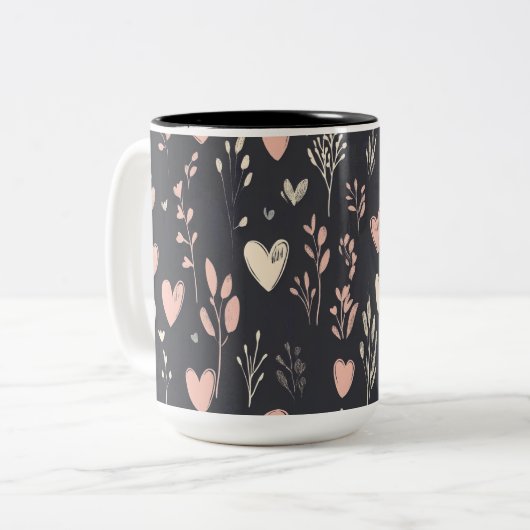 Becher 2 Farben Personalized Valentine Coffee Mug Zweifarbige Tasse (Vorderseite Links)