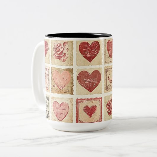 Becher 2 Farben Personalized Valentine Coffee Mug Zweifarbige Tasse (Vorderseite Links)