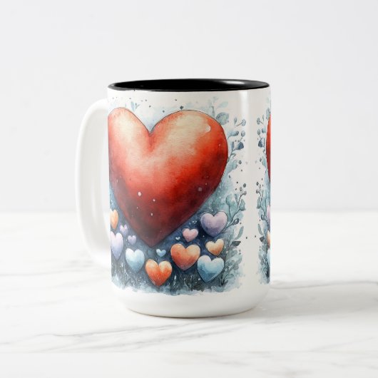 Becher 2 Farben Personalized Valentine Coffee Mug Zweifarbige Tasse (Vorderseite Links)