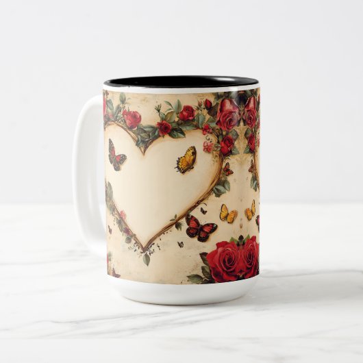 Becher 2 Farben Personalized Valentine Coffee Mug Zweifarbige Tasse (Vorderseite Links)