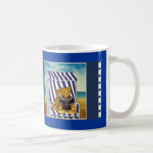 Becher Aquarell-Motiv "Teddys im Strandkorb" Kaffeetasse
