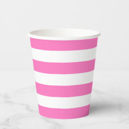 Becher aus rosa und weißem Streifen