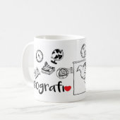 Becher Beruf Geografie 325ml Kaffeetasse (Vorderseite Links)