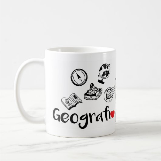Becher Beruf Geografie 325ml Kaffeetasse (Links)