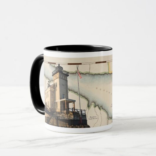 Becher der Rondout u. Esopus Leuchttürme Tasse (Vorderseite Links)
