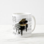 Becher des Kaffees Klavier und Partitur Music mugs Kaffeetasse (VorderseiteRechts)