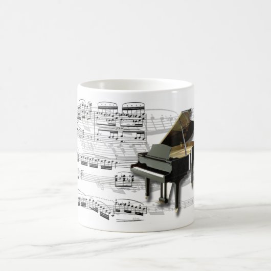 Becher des Kaffees Klavier und Partitur Music mugs Kaffeetasse (Mittel)