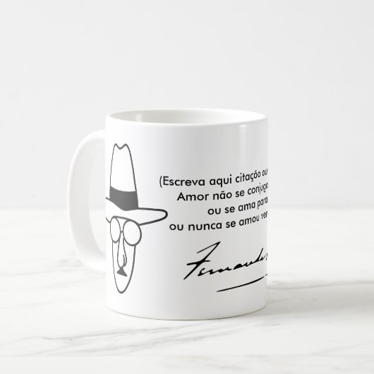 Becher Fernando Pessoa - personalizável Kaffeetasse (Vorderseite Links)