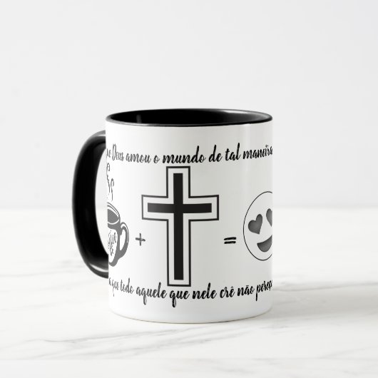 Becher Jesus + Vers João 3:16 Tasse (Vorderseite Links)