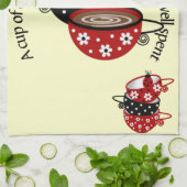 Becher Kaffee mit Freunden Küchentücher geteilt (Gefaltet)