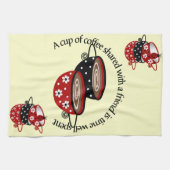 Becher Kaffee mit Freunden Küchentücher geteilt (Horizontal)