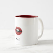 Becher-Lippen Muah! Zweifarbige Tasse (VorderseiteRechts)