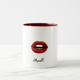 Becher-Lippen Muah! Zweifarbige Tasse