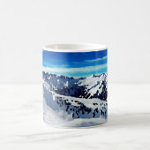 Becher Malerei Berggipfel schneit Kaffeetasse (Mittel)