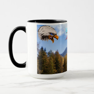 Becher mit blauem Regenadler-Kopf Tasse