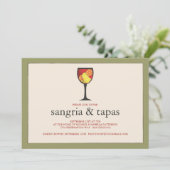 Becher mit Frucht-Sangria u. Tapas-Party Einladung (Stehend Vorderseite)