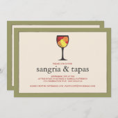 Becher mit Frucht-Sangria u. Tapas-Party Einladung (Vorne/Hinten)