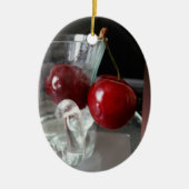 Becher mit Kirschen Keramik Ornament (Vorne)