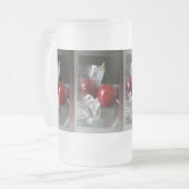 Becher mit Kirschen Mattglas Bierglas (Vorderseite Links)