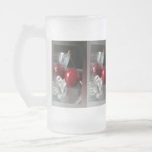 Becher mit Kirschen Mattglas Bierglas