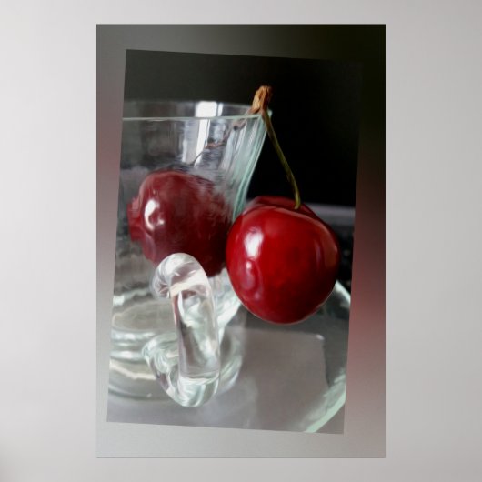 Becher mit Kirschen Poster (Vorne)