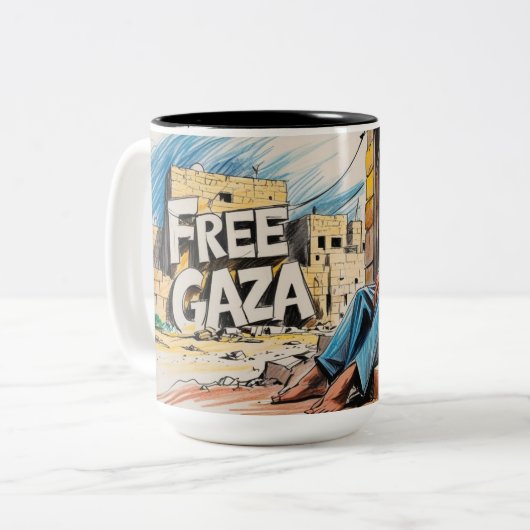 Becher mit zwei Farben, 15 oz Zweifarbige Tasse (Vorderseite Links)