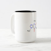 Becher Molekül von Cafeína. Zweifarbige Tasse (Vorderseite Links)