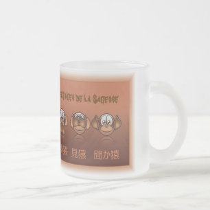 Becher oder häuft die Affen der Weisheit Mattglastasse