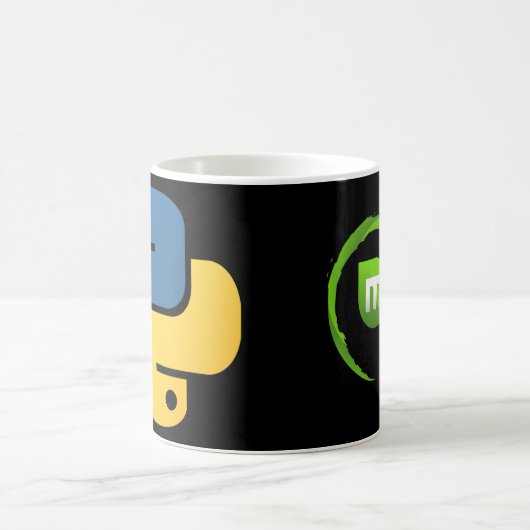 Becher Python und Linux Mint Kaffeetasse (Mittel)