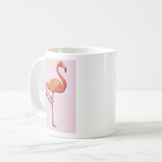 Becher rosa Flamingo Kaffeetasse (Vorderseite Links)