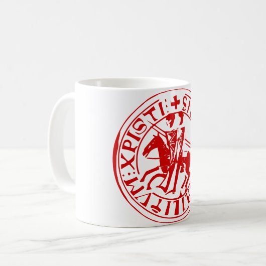 Becher rotes Siegel Templier Kaffeetasse (Vorderseite Links)
