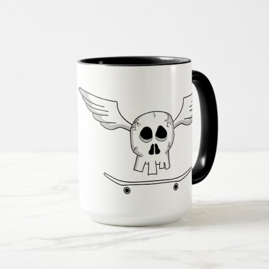 Becher Schädel Skateboard - Skull Skateboard Tasse (VorderseiteRechts)