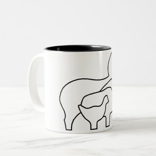 Becher Silhouetten Zweifarbige Tasse (Vorderseite Links)