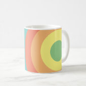 Becher Spaß Regenbogen blau, rot, pfirsichfarben Kaffeetasse (VorderseiteRechts)