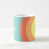 Becher Spaß Regenbogen blau, rot, pfirsichfarben Kaffeetasse (Mittel)