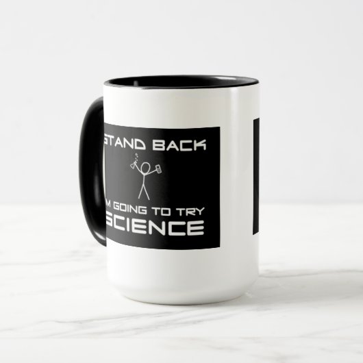 Becher Stand Back… try science Tasse (Vorderseite Links)