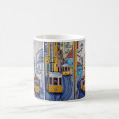 Becher Straßenbahn Straßen von Lissabon azulejos Kaffeetasse (Mittel)