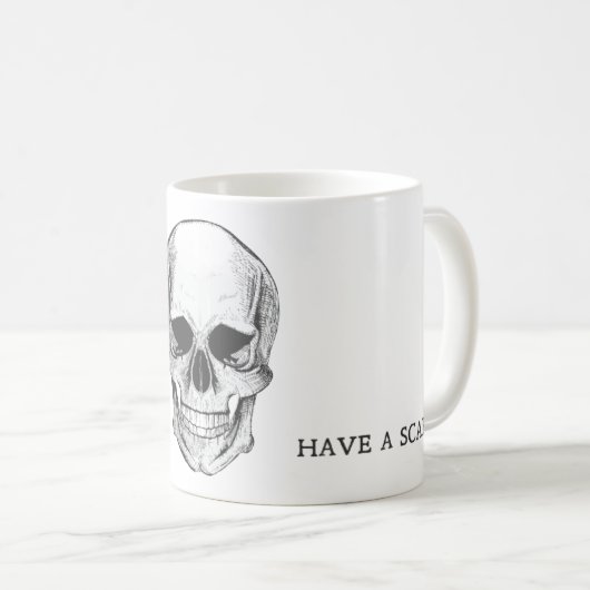 Becher Totenkopf Have der Scary Kaffeetasse (VorderseiteRechts)
