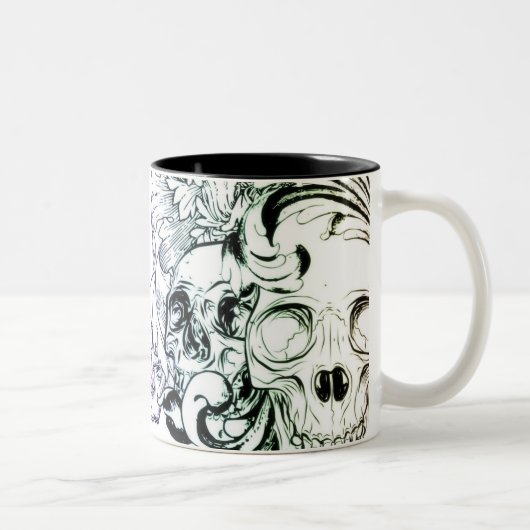Becher Totenkopf Zweifarbige Tasse (Rechts)