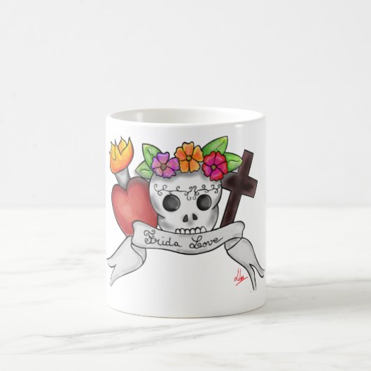 Becher weiß Frida Love Kaffeetasse (Mittel)