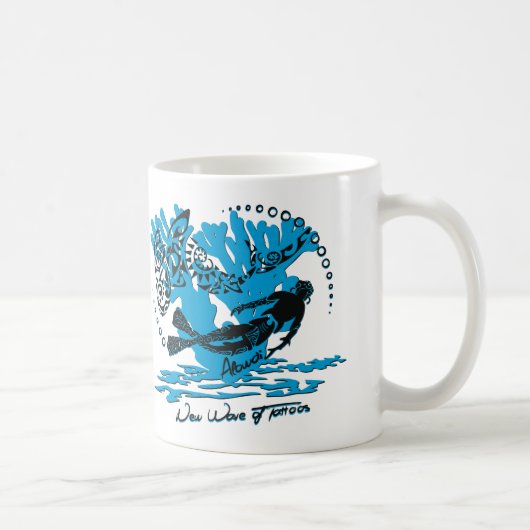 Becher weiß Tauchhaifisch Kaffeetasse (Rechts)