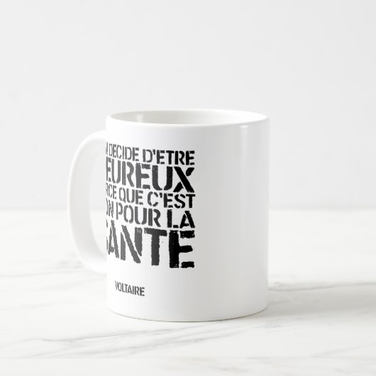 BECHER: Zitat - Voltaire Kaffeetasse (Vorderseite Links)