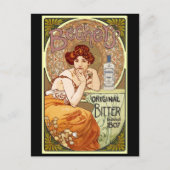 Bechers Bitter - Alfons Mucha Art Nouveau Postkarte (Vorderseite)