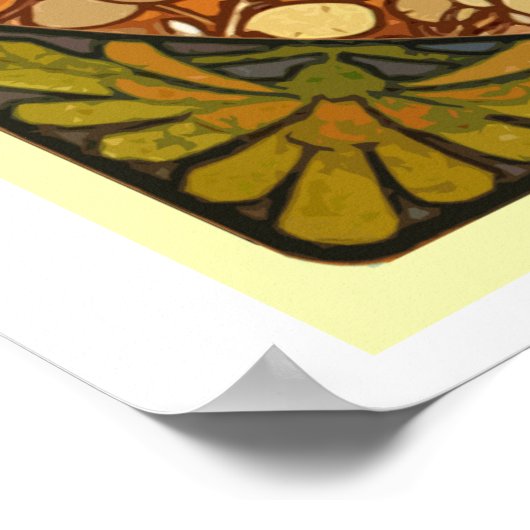 Bechers Bitters, 1807, Art Nouveau Poster (Ecke)