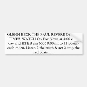 BECK PAUL REVERE UNSERER ZEIT!! UHR… AUTOAUFKLEBER