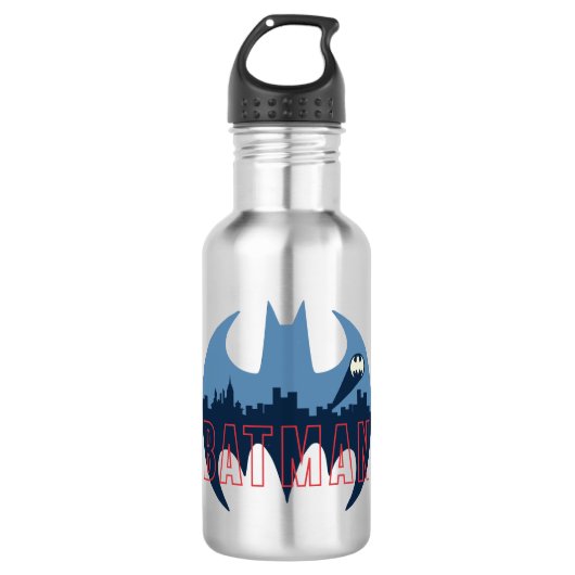 Becken-Logo mit Gotham- und Bat-Signal Edelstahlflasche (Vorderseite)