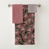 Becken mit schwarzblauem Rosa und schwarzem Blumen Badhandtuch Set (Insitu)